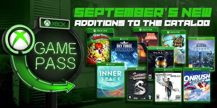 Xbox Game Pass, Halo: The Master Chief Collection, Quantum Break, Onrush, Aven Colony, Shadow Warrior 1, Sky Force Reloaded, Manual Samuel, Snake Pass, Giana Sisters: Twisted Dreams, InnerSpace, Xbox One, Xbox Game Pass for September, Microsoft
