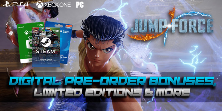 Jump Force, PlayStation 4, Xbox One, release date, gameplay, price, features, US, North America, Europe, update, digital, digital pre-order bonus, limited editions, avatar