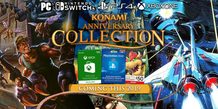 Konami 50th Anniversary Collections, Konami Anniversary Collections, Castlevania, Arcade Classics, Contra, PS4, Switch, Xbox One, PC, PlayStation 4, Nintendo Switch, 2019, digital, Konami, release date, price