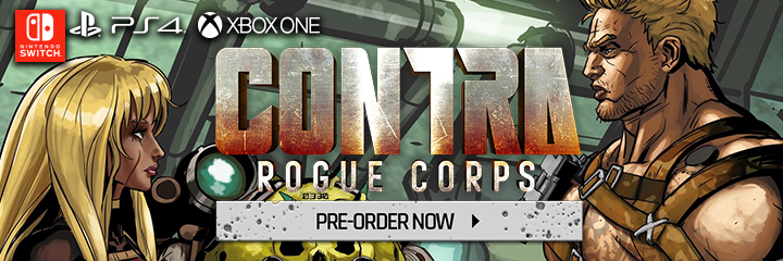 Contra: Rogue Corps, PS4, XONE, Switch, PlayStation 4, Xbox One, Nintendo Switch, US, Europe, Australia, Japan, Pre-order, Contra, Konami