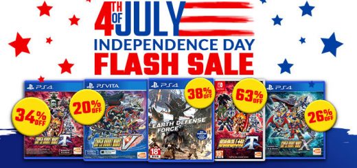 Sale, Independence Sale, 4th of July, Sale, Flash Sale, Super Robot Wars, Super Robot Wars T, Super Robot Wars X, Super Robot Wars V, Earth Defense Force: Iron Rain, PS4, Switch