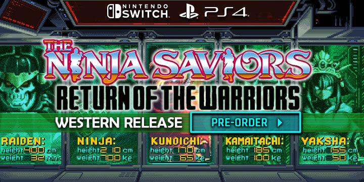  The Ninja Saviors: Return of the Warriors, The Ninja Warriors: Once Again, PlayStation 4, Nintendo Switch, Switch, PS4, US, Europe, Taito, Pre-order