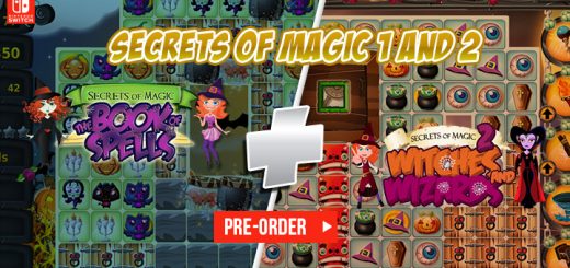 Secrets of Magic 1 and 2, Secrets of Magic The Book of Spells, Secrets of Magic 2 Witches and Wizards, Nintendo Switch, Switch, Europe, release date, features, price, pre-order now, trailer, Just For Games, 2 Games in 1 Cartridge, physical edition