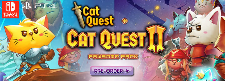  Cat Quest, Cat Quest 2, Pawsome Pack, Cat Quest + Cat Quest 2: Pawsome Pack, PlayStation 4, Nintendo Switch, PS4, Switch, PQube, Pre-order, release date, trailer, screenshots, features, gameplay