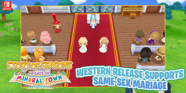 Friends of Mineral Town, STORY OF SEASONS: Friends of Mineral Town, Harvest Moon: Friends of Mineral Town Remake, Harvest Moon, Harvest Moon: Friends of Mineral Town, Nintendo Switch, Switch, XSEED Games, gameplay, features, release date, price, trailer, Western release, same sex marriage