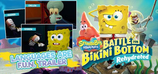 SpongeBob SquarePants: Battle for Bikini Bottom - Rehydrated, PS4, XONE, Xbox One, Playstation 4 , Switch, Nintendo Switch US, North America, EU, Europe, release date, gameplay, features, price, pre-order, THQ nordic, purple lamp studios, Languages are FUN Trailer, voice-over options, multi-language, SpongeBob SquarePants