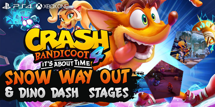Crash Bandicoot 4, Crash Bandicoot, Crash Bandicoot 4: It's About Time, Activision, PlayStation 4, Xbox One, US, pre-order, gameplay, features, release date, price, trailer, screenshots, new gameplay footage, Dino Dash Level, Snow Way Out Level
