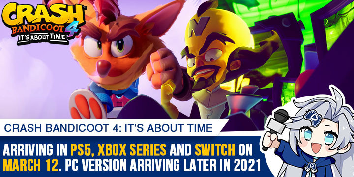 Crash Bandicoot 4, Crash Bandicoot, Crash Bandicoot 4: It's About Time, Activision, PlayStation 4, Xbox One, US, gameplay, features, release date, price, trailer, screenshots, update, PS5, XSX, PlayStation 5, Xbox Series, Switch, PC