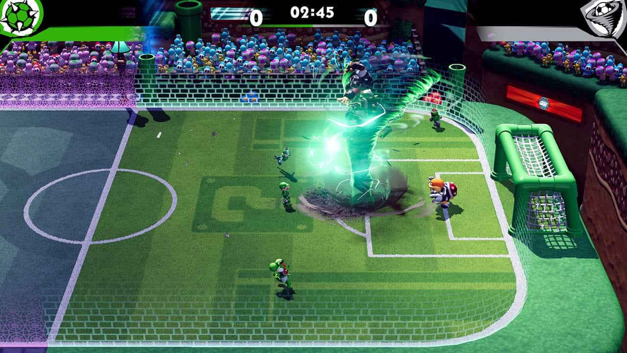 Mario Strikers: Battle League (English), Mario Strikers: Battle League, Mario Strikers Battle League, Mario Strikers Battle League Football, Nintendo Switch, Switch, release date, game overview, pre-order now, price, trailer, screenshots, features, Nintendo, Next Level Games