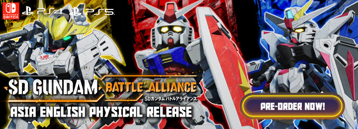 SD Gundam Battle Alliance (English), SD Gundam Battle Alliance, SD Gundam Battle Alliance Asia English, Switch, Nintendo Switch, Asia, gameplay, screenshots, release date, price, pre-order now, trailer, physical, Asia English, SD Gundam, Gundam Universe, Bandai Namco, pre-order bonus, update