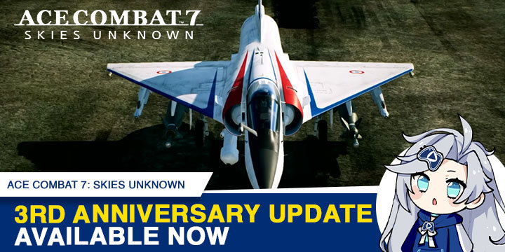 Ace Combat 7: Skies Unknown, Bandai Namco, PlayStation 4, PlayStation VR, Xbox One, PS4, PSVR, XONE, US, Europe, Australia, Japan, Asia, gameplay, features, release date, price, trailer, screenshots, update, 3rd Anniversary Update
