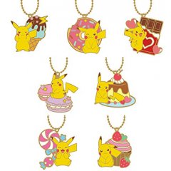POKEMON STAINED GLASS BALL CHAIN PIKACHU & SWEETS (SET OF 8 PIECES) SK Japan